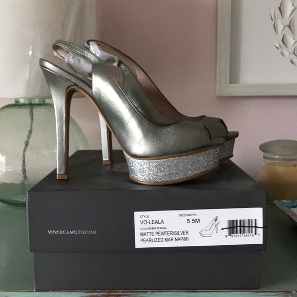 silver vince camuto heels